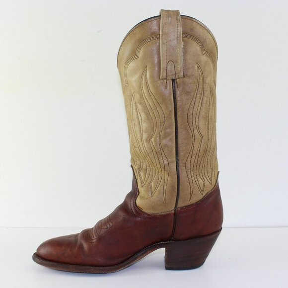 Frye Two Tone Leather Western Cowboy Boots Women (6.5 US) - Picture 4 of 11